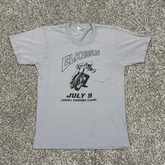 Jockey Life Other - Vintage 80s Harley Davidson Motorcycle Racing Elkhorn WI T-Shirt Grey Mens M USA